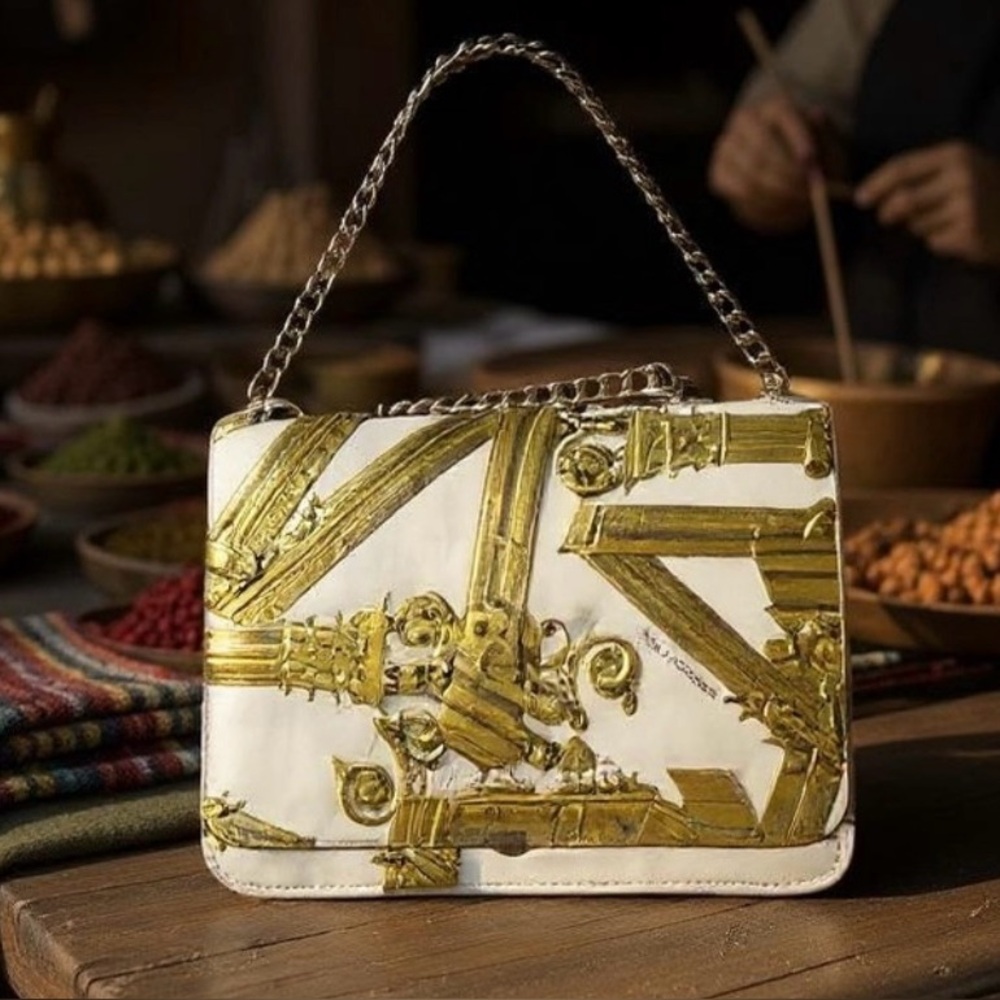 Versace Jeans Collection White and Gold crossbody Bag
